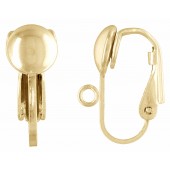Sterling Silver Clip-on Lever Back with Ring - 16 mm Gold Plated