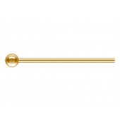 Sterling Silver Ball Head Pins 1" - 24 Guage Gold Plated