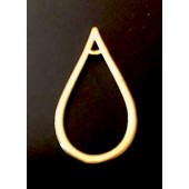 Sterling Silver Tear Drop 25x12 MM Gold Plated