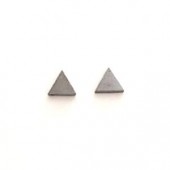 Sterling Silver Plain Triangle 7 mm Oxidized