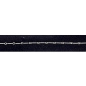 Sterling Silver Bar Chain - 8 mm Bar with 2 mm Link