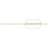 Sterling Silver Rolo Chain : 1.4 mm Mirror Finished Round Gold Plated