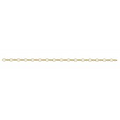 Sterling Silver Chain: Figaro Cable  3 Round link 2 MM + 1 Long link 5x3 MM Gold Plated