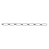 Sterling Silver Link Chain:Diamond Cut Chain Oval 20x7.2 MM+7x5MM Plain Oval Rolo Black Rhodium