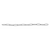 Sterling Silver Cable Chain: Eye Shape Triangular Wire Link 17x6 MM Black Rhodium
