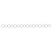 Sterling Silver Cable Chain: Clover Shape Engraved Wire Link  13 MM