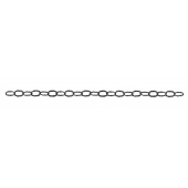 Sterling Silver Cable Chain: Hammered Oval Link 9.5x5.8 MM Black Rhodium