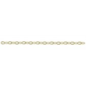 Sterling Silver Cable Chain: Hammered Oval Link 9.5x5.8 MM Gold Plated