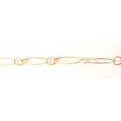 Sterling Silver Chain Dia. Cut Oval w/ Round Link 6.75x23.5mm Gold Plated