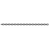 Sterling Silver Cable Chain : 7x9 mm Oval Puffed Round Black Rhodium