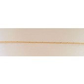 Sterling Silver Rolo Chain : Gold Plated Rolo Chain with Silver Square Beads at 10 mm Gap 