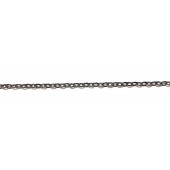 Sterling Silver Cable Chain Textured Oval 4.70 x 3.60  mm Black Rhodium