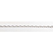 Sterling Silver Triangular Wire Chain Oval 6x4 and Round 2.5 mm