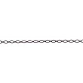 Sterling Silver Triangular Wire Chain Oval 6x4 and Round 2.5 mm Black Rhodium