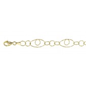 Sterling Silver Diamond Cut Fancy Link Chain  Gold Plated