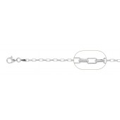 Sterling Silver Cable  Chain Oblong Box 3.7x2 mm