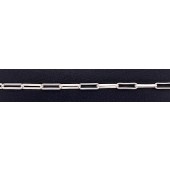 Sterling Silver Flat Wire Cable Chain Oblong 14.7 x 4.4 mm Mat Finish