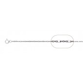 Sterling Silver Chain With Silver Cube Bead 20 inches Finish with Clasp Black Rhodium