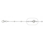 Sterling Silver Ball Chain With Round Bead 20 inches Finish with Clasp Black Rhodium