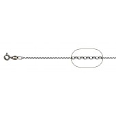 Sterling Silver 1.3 mm Rolo Chain Finish with Clasp Black Rhodium
