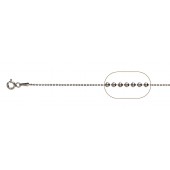 Sterling Silver Ball Chain 1.5 mm Finish With Clasp Black Rhodium