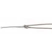 Sterling Silver Spiga Chain Adjustable With Silicon Bead Rhodium Plated 24 Inch