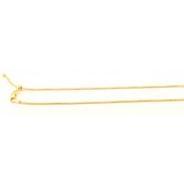 Sterling Silver Adjustable Chain Spiga Chain With Silicon Bead Gold Plated 24 Inch