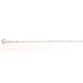 Sterling Silver Cable Chain with Diamond Cut Bead after every 10 mm Finished with Clasp