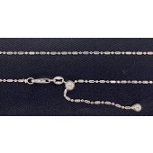 Sterling Silver Beaded Adjustable Chain 20"