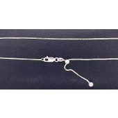 Sterling Silver Box Chain 1.2 mm Adjustable Chain With Clasp 24"