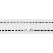 Sterling Silver Bead Chain FinIsh With Clasp Black + White