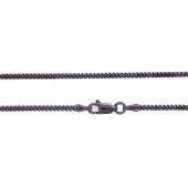 Sterling Silver Curb Chain 2 mm Finish With Clasp Black Rhodium