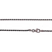 Sterling Silver Diamond Cut Rope Chain 1.5 mm Black Rhodium
