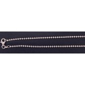 Sterling Silver Diamond Cut Bead Chain 2 mm Finish With Clasp Rhodium Plated