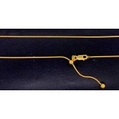 Sterling Silver Adjustable Snake Chain 0.72 mm with Clasp 24" Gold Plated