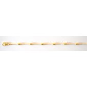 Sterling Silver Chain with Facetate Oval Bead in a Gap 15 mm Finish With Clasp Gold Plated