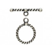 Sterling Silver Toggle Clasp 15 mm Oxidized