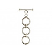Sterling Silver Toggle Extender Clasp with 3 Rings 12 mm Bright